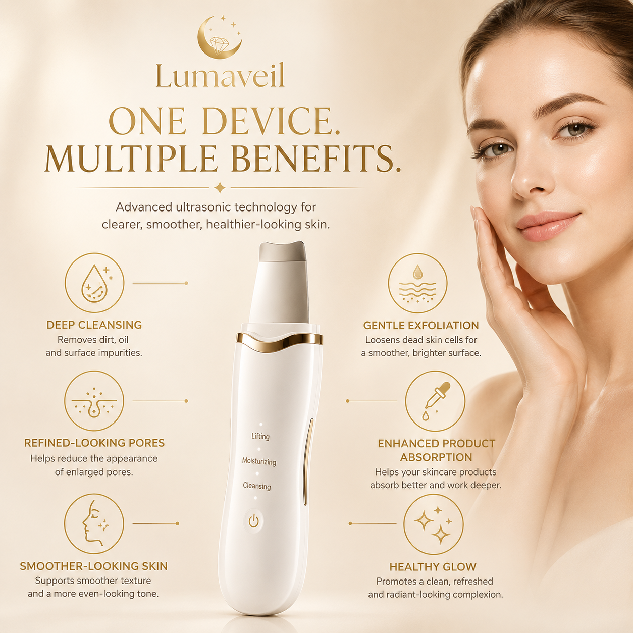 Lumaveil™ Ultrasonic Skin Scrubber