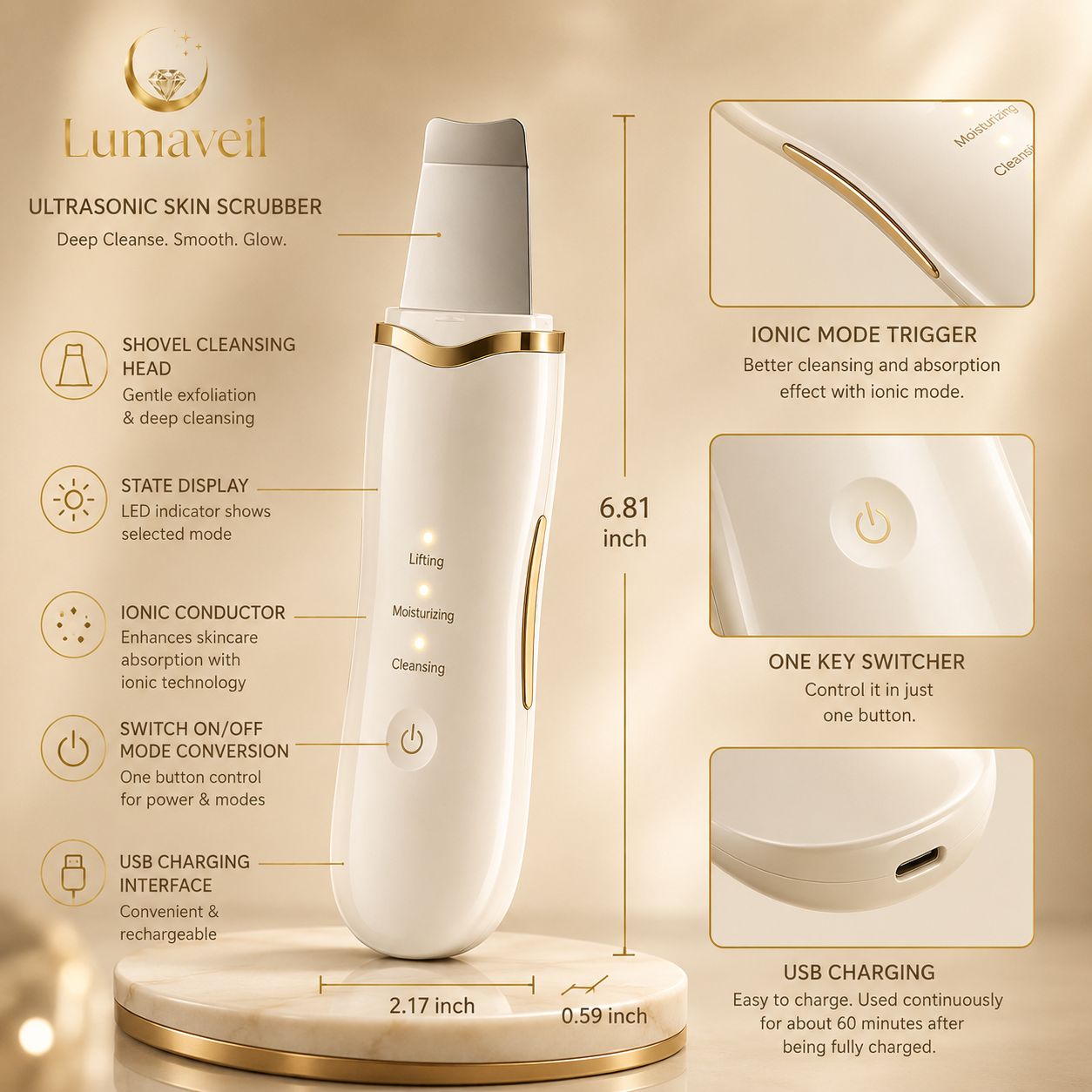 Lumaveil™ Ultrasonic Skin Scrubber